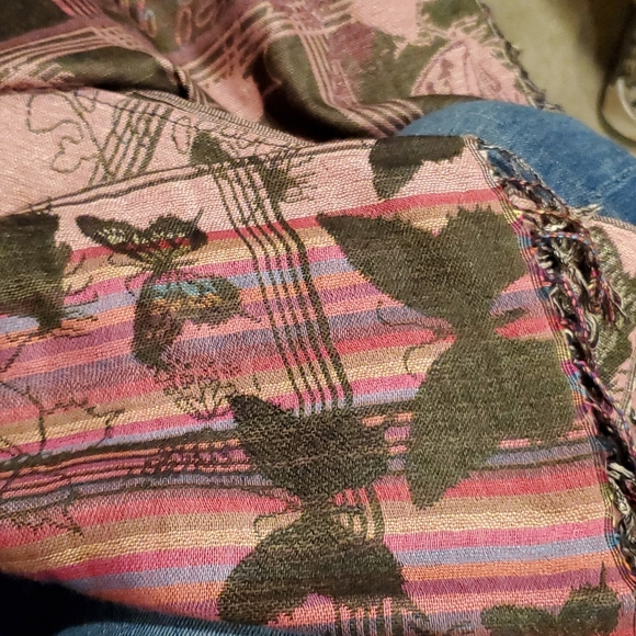 Beautiful Multi colored punk Butterfly Pashmina Scarf. - Picture 3 of 6